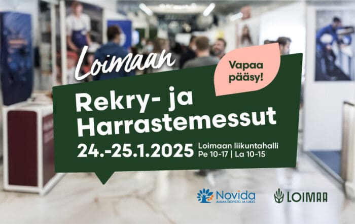 Mainoskuva rekry- ja harrastemessuista.